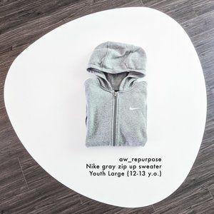 Nike Gray/Black Full-Zip Sweater Youth Large